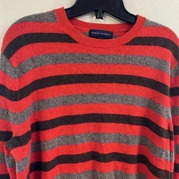 [M]Banana Republic Wool  Blend Crew Neck Multi Colour Stripes Sweater - Picture 3 of 7